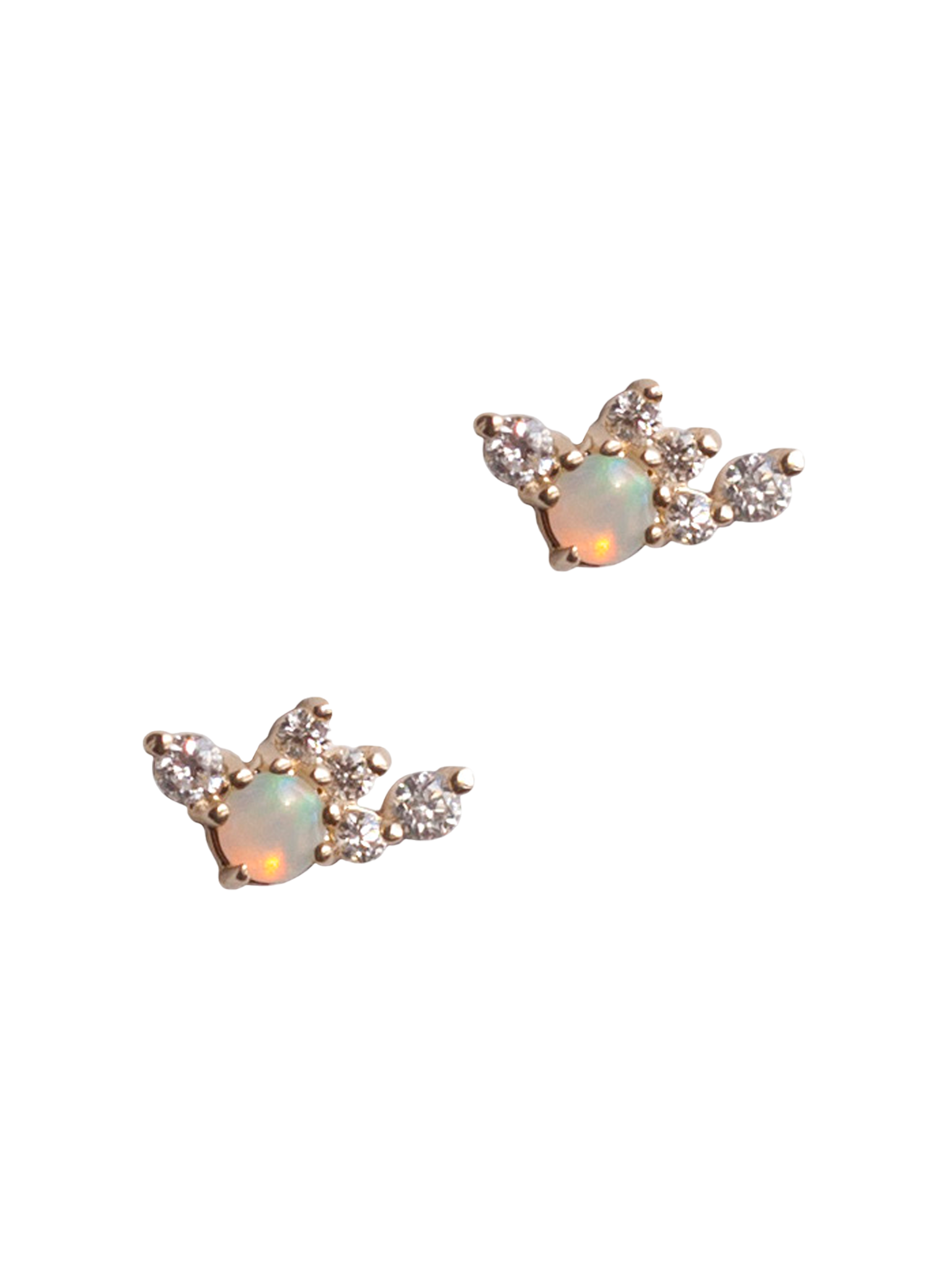 Droplet opal diamond earrings